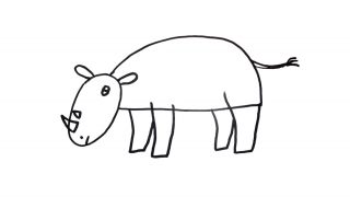 How to draw a Rhino for kids