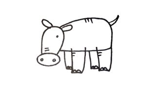 How to draw a Hippo for kids