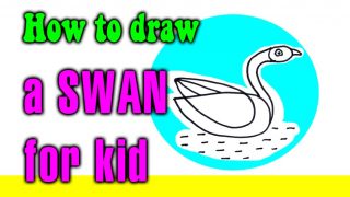 How to draw a SWAN for kids
