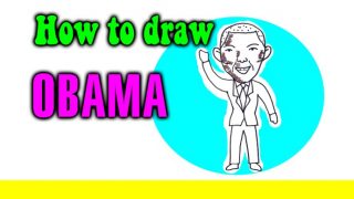 How to draw Obama for kids
