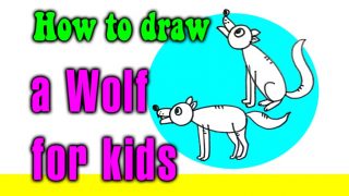 How to draw a Wolf for kids