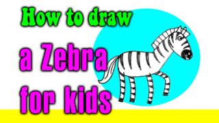 How to draw a Zebra for kids