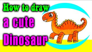 How to draw a cute Dinosaur