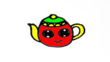 How to draw Cute TEAPOT easy step by step for kid