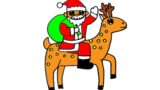 How to draw Santa Claus riding a reindeer, cách vẽ ông già noel cưỡi tuần lộc CUTE