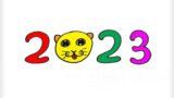 How to draw CAT 2023, vẽ MÈO QUÝ MÃO 2023