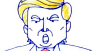 How to draw Donald Trump for kids