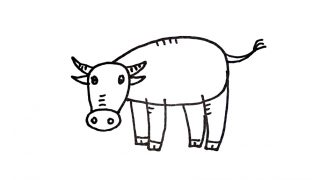 How to draw a Buffalo for kids