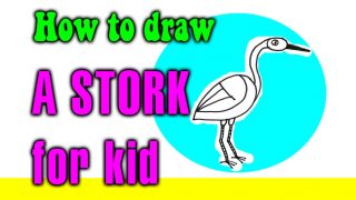How to draw a STORK for kids