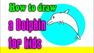 How to draw a Dolphin for kids