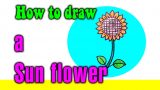 How to draw a Sun flower for kids