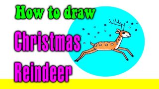 How to draw Christmas Reindeer for kids