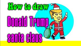 How to draw Donald Trump santa claus