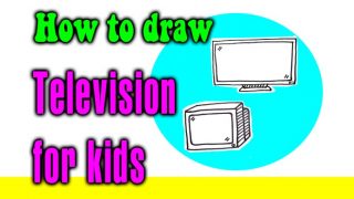 How to draw a TV for kids step by step