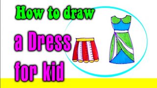 How to draw a Dress for kid