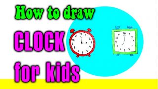 How to draw a CLOCK for kids