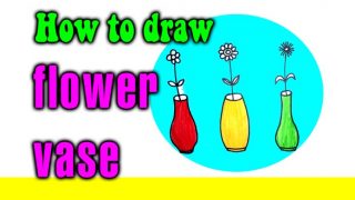 How to draw flower vase for kid