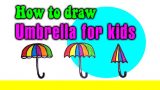 How to draw an umbrella for kids