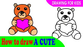 How to draw a cute BEAR easy
