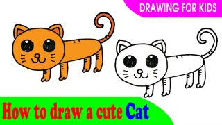 How to draw a cute CAT easy
