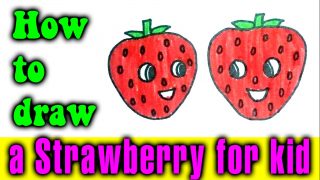 How to draw a Strawberry for kid