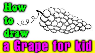 HOW TO DRAW A GRAPE FOR KID