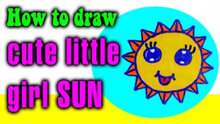 How to draw CUTE little girl SUN