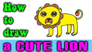 How to draw a CUTE LION step by step