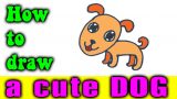 How to draw a CUTE DOG easy for kid
