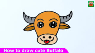 How to draw cute Buffalo easy step by step