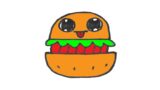 How to draw Cute Hamburger, hướng dẫn vẽ cái bánh Hamburger